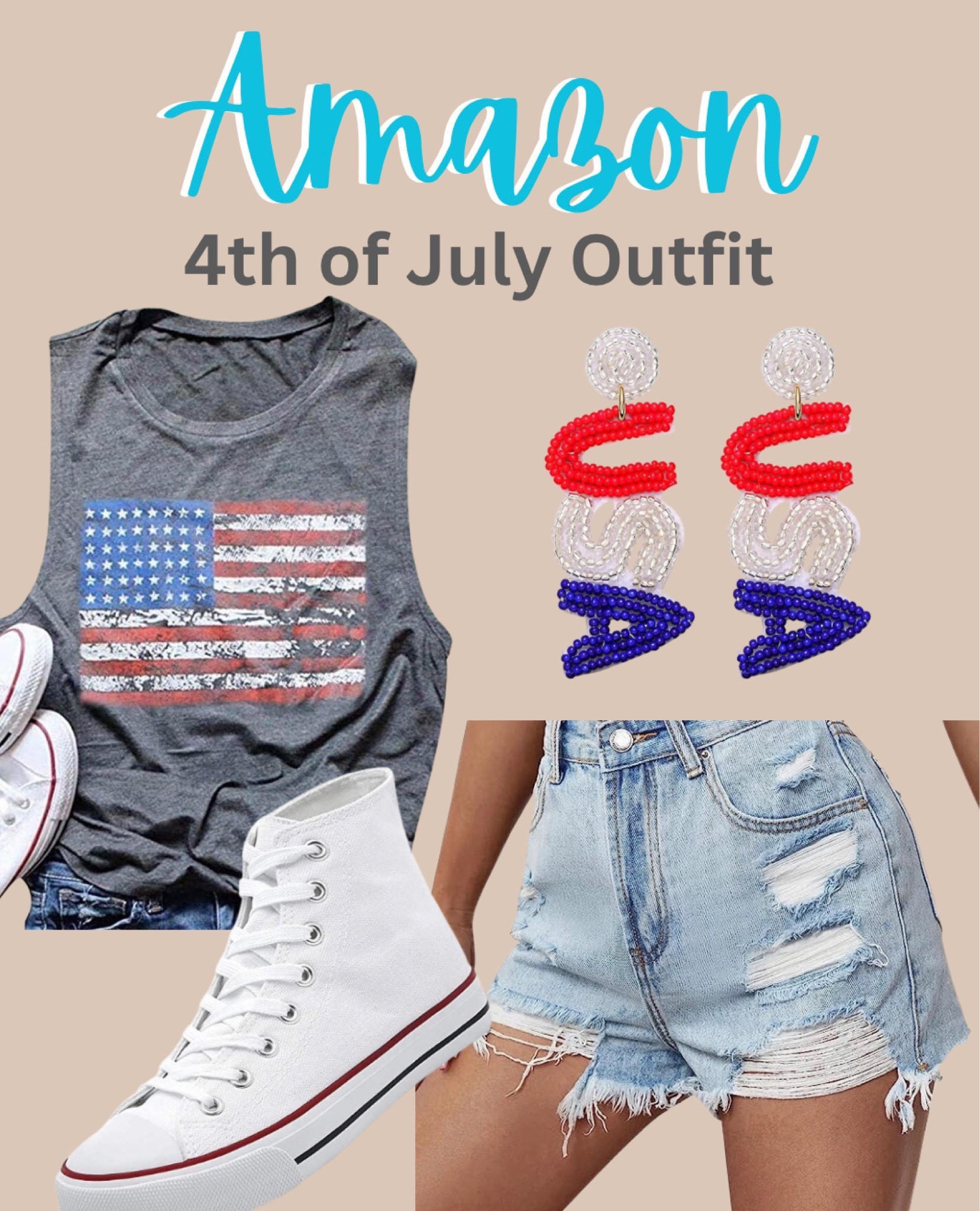 4th of July outfit ideas from Amazon prime 

4th of July, Fourth of July, USA, patriotic outfits, pool party, amazon fashion, amazon outfit idea, red white and blue, white shorts, graphic tshirt, travel, summer ootd 

#LTKSummerSales #LTKParties #LTKFindsUnder50
