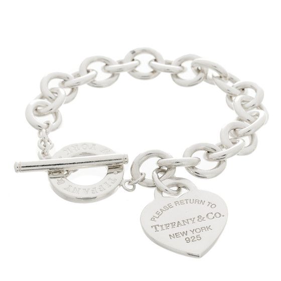 Sterling Silver Return To Tiffany Heart Tag Toggle Bracelet | FASHIONPHILE (US)