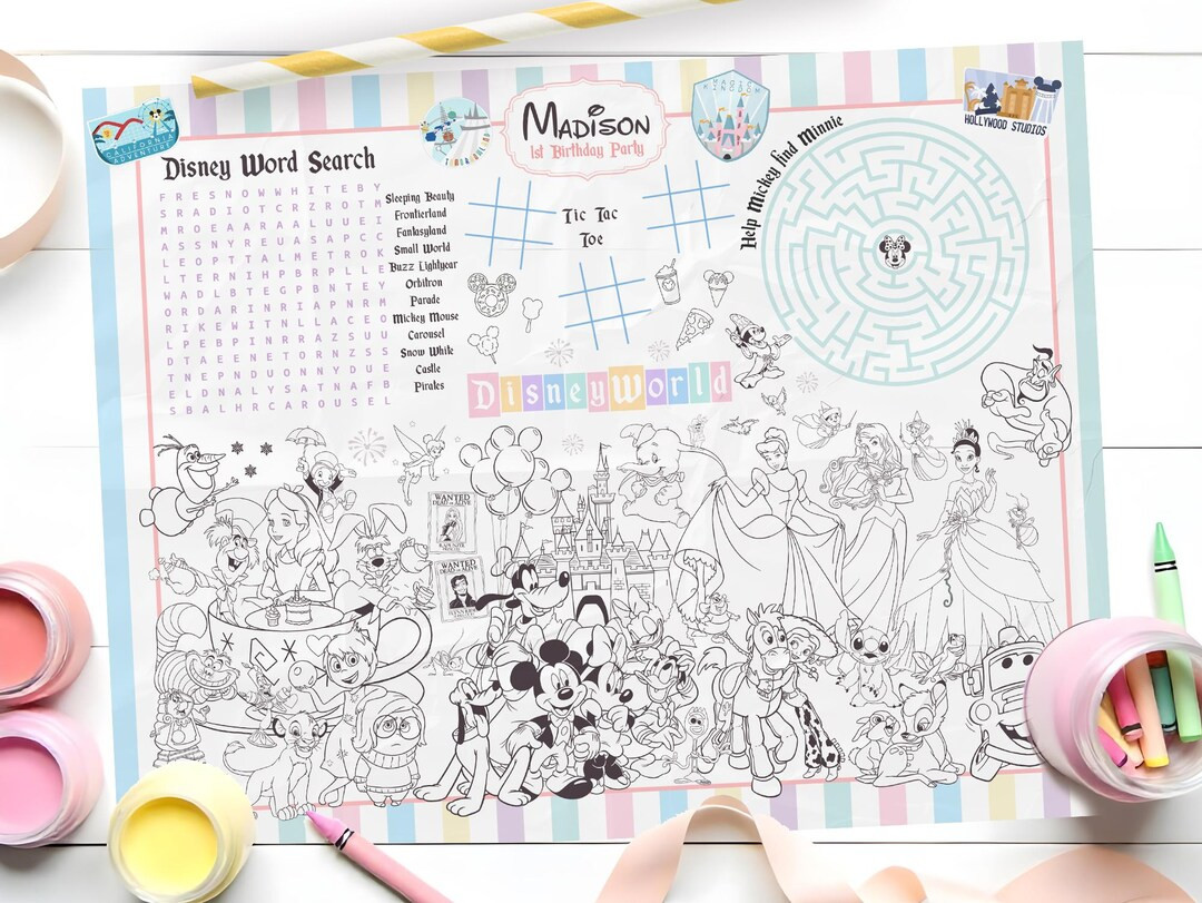 Happiest Birthday Placemat , Magical Party Placemat , Theme Park Placemat, Minnie Party Placemat,... | Etsy (US)
