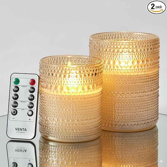VENTA Flickering Flameless Candles with Remote Control - Led Candles Battery Operated - Battery O... | Amazon (US)
