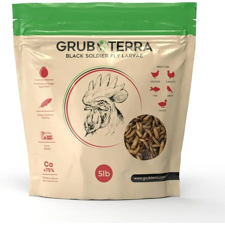 Grub Terra Premium Dried Black Soldier Fly Larvae - High Protein Chicken Feed, Bird Food with 75%... | Walmart (US)