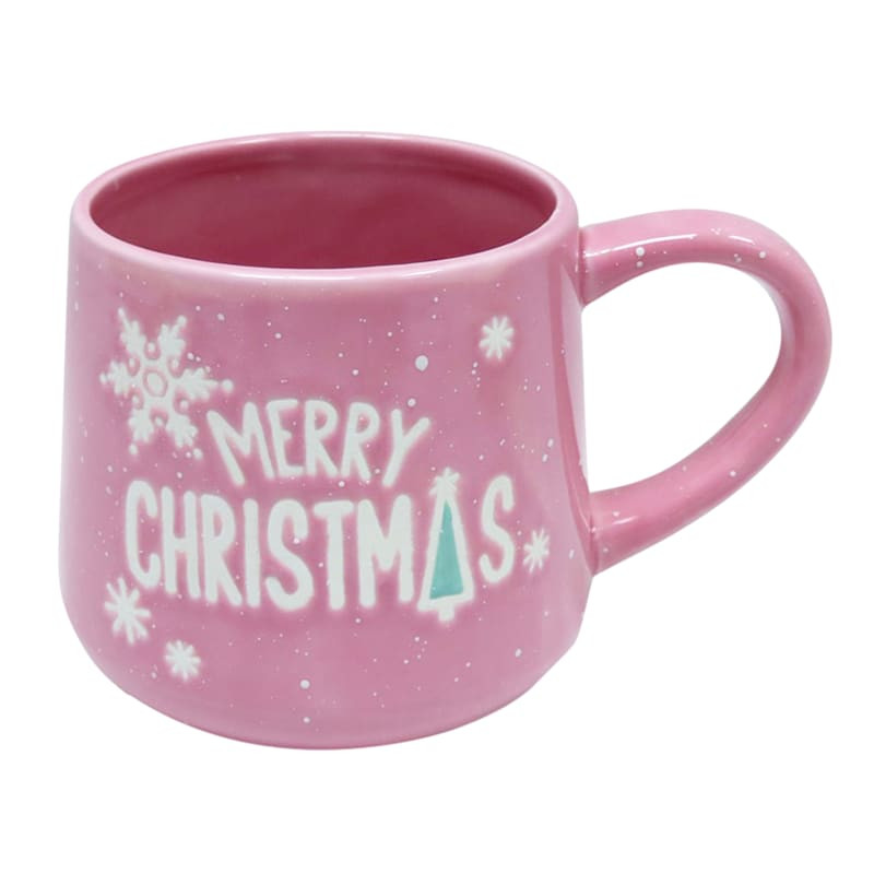 Pink Merry Christmas Ceramic Mug, 18oz | At Home