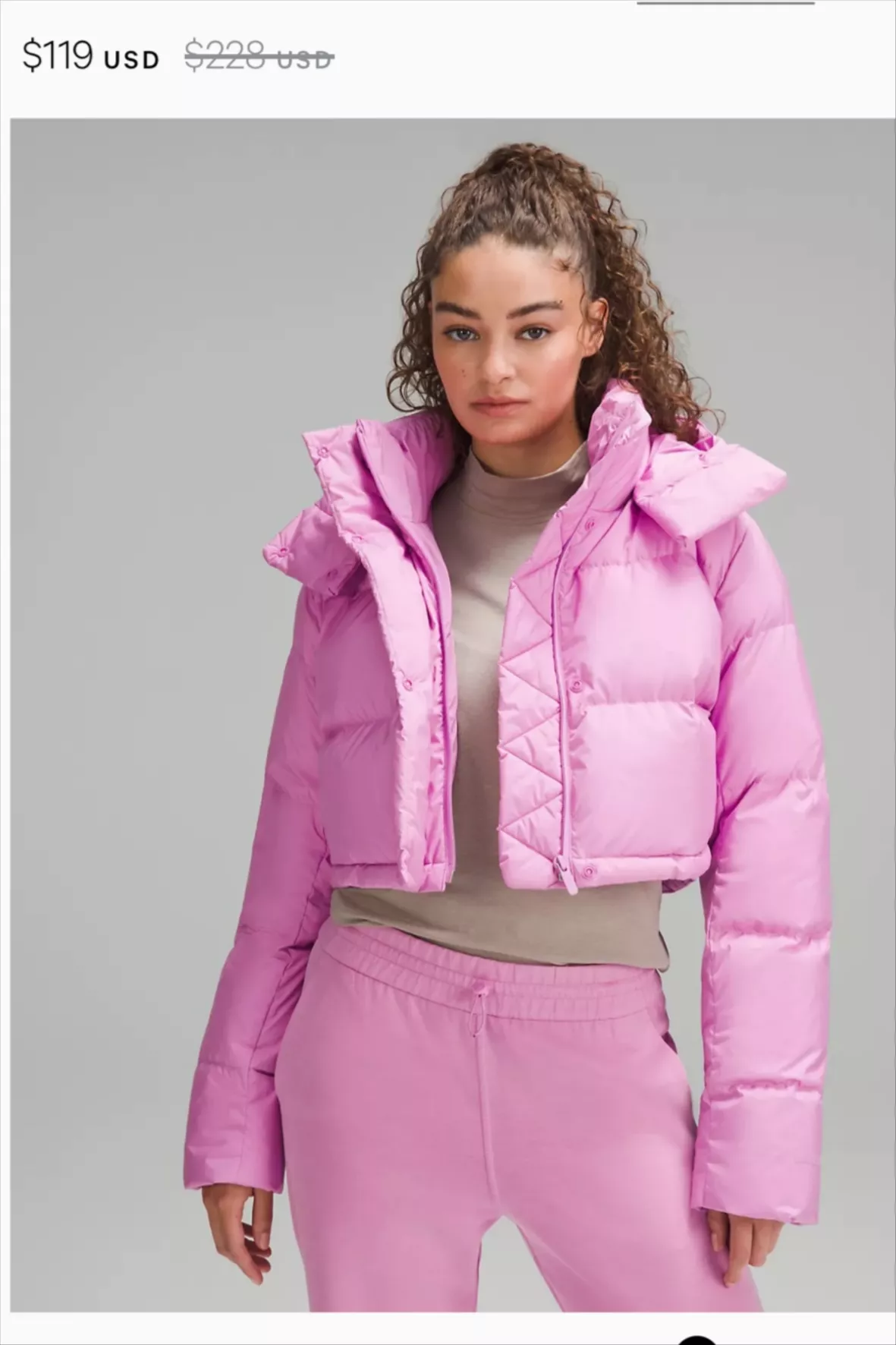 Lululemon Wunder Puffer Jacket Pink