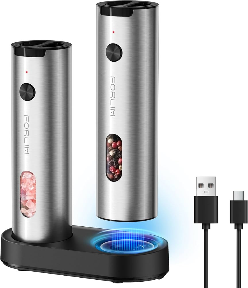 FORLIM Electric Salt and Pepper Grinder Set Rechargeable, Auto Salt and Pepper Grinder set with C... | Amazon (US)