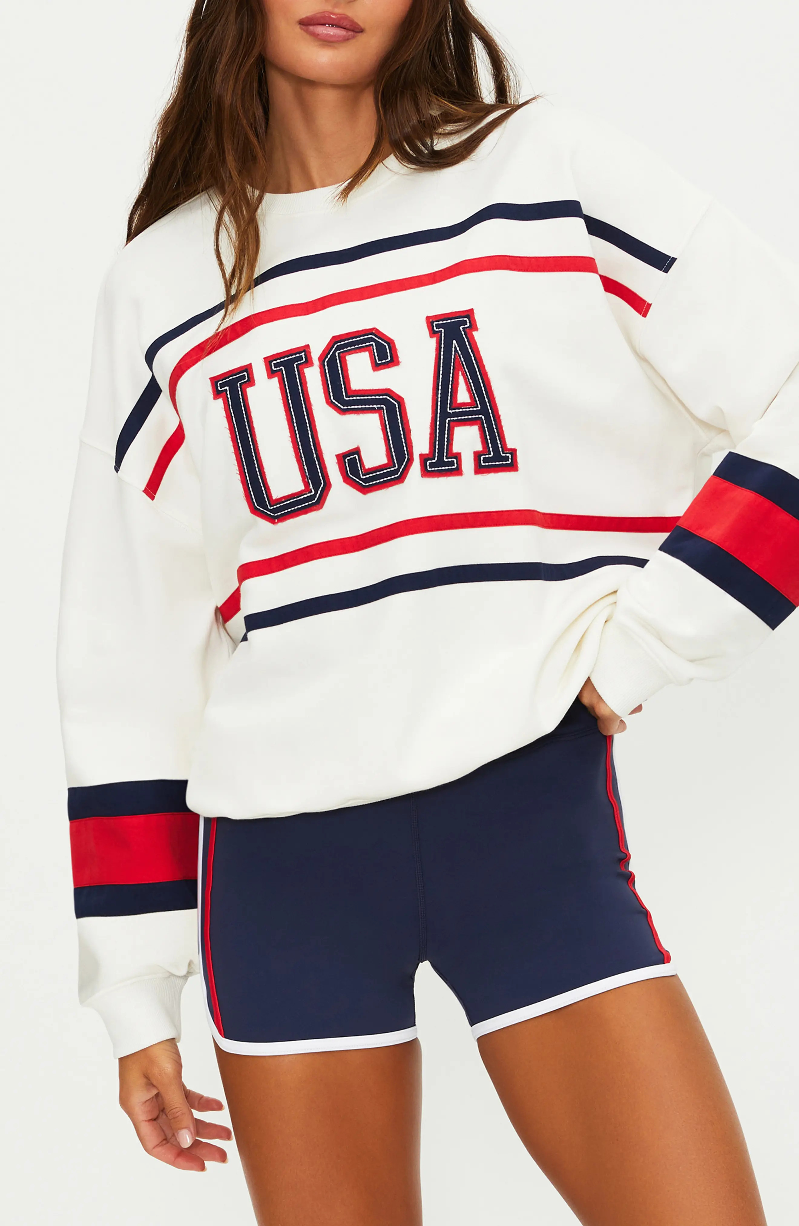 Beach Riot Devyn Oversize Sweatshirt in Firework Colorblock at Nordstrom, Size Large | Nordstrom