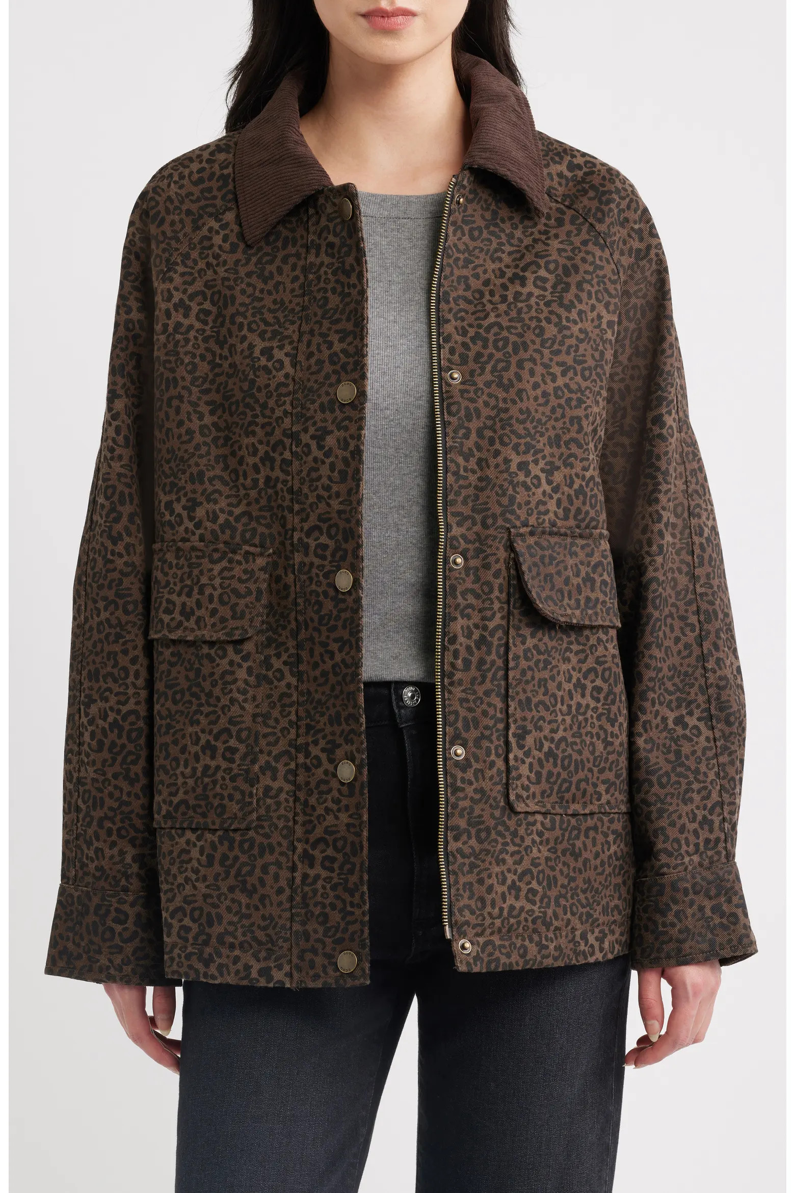 Corduroy Collar Cotton Barn Jacket (Women) | Nordstrom | Nordstrom