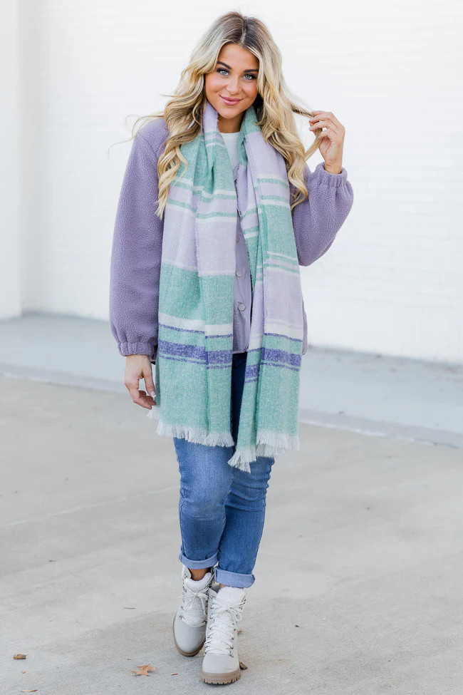 Never On The Ground Mint And Purple Scarf FINAL SALE | Pink Lily