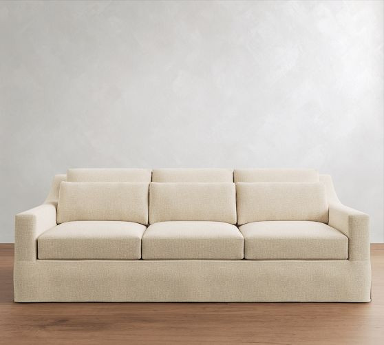 York Slope Arm Deep Seat Slipcovered Sofa (60"-108") | Pottery Barn (US)