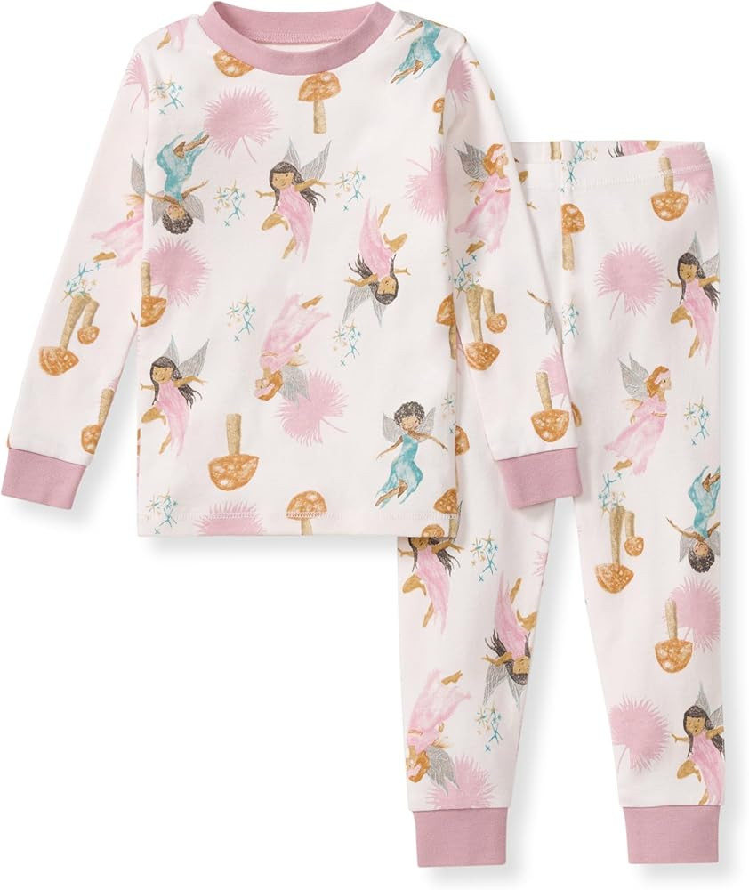Burt's Bees Baby Girls' Pajamas, 2-Piece Long Sleeve Tee and Pants Organic Cotton PJ Set | Amazon (US)