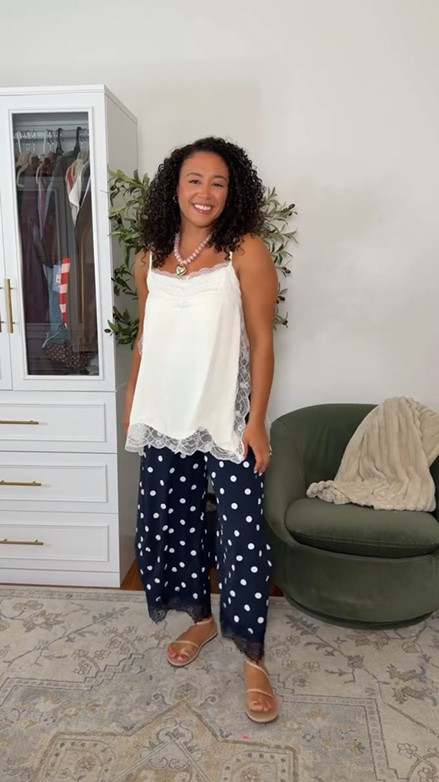 Wearing a medium in both of these Amazon pieces lace top and lace pants so comfy #comfychic #kindachic