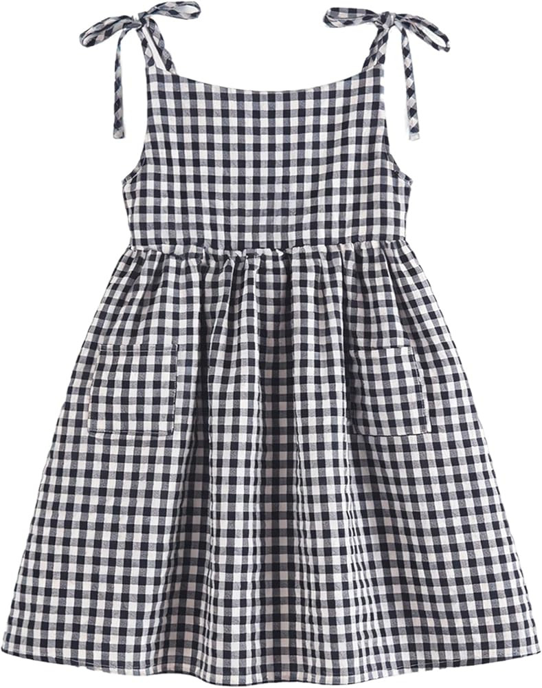 Niyage Toddler Dress Sleeveless Kids Casual Party Dresses Girls Cotton Tie Strap Bow Casual Boho ... | Amazon (US)