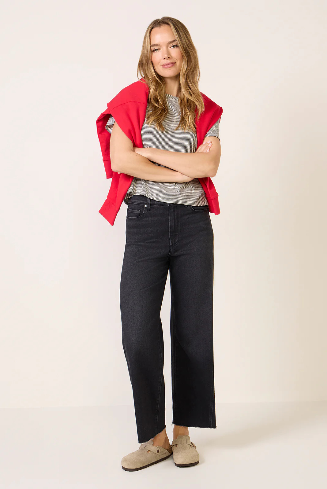 Anessa w Twisted Outseam Panel Wide Leg Jean | Evereve