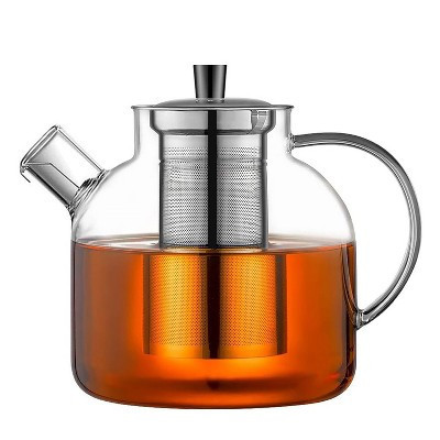 Itopfox Glass Teapot with Removable Infuser, Stovetop Safe Large Tea Pot for Blooming & Loose Leaf, Hand Crafted Kettle with Stainless Steel Strainer | Target