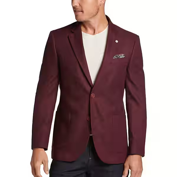 Nautica Men's Modern Fit Sport Coat Burgundy - Size: 42 Long | The Men's Wearhouse