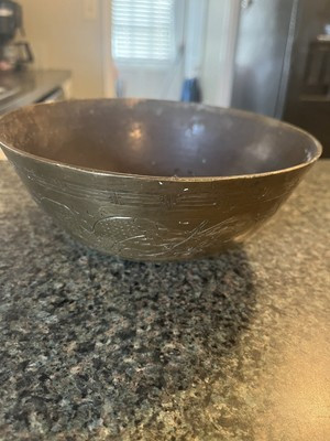 ANTIQUE CHINESE BRASS ENGRAVED BOWL WITH A DRAGON | eBay US