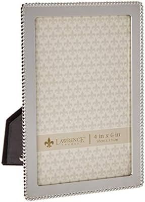 Lawrence Frames Metal Picture Frame with Delicate Outer Border of Beads, 4 by 6-Inch, Silver | Amazon (US)
