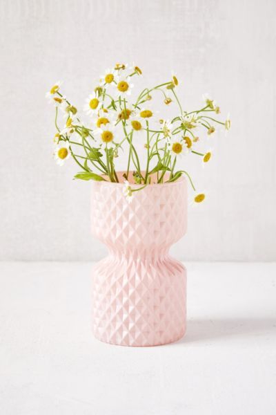 Faceted Opaque Vase - Pink at Urban Outfitters | Urban Outfitters (US and RoW)