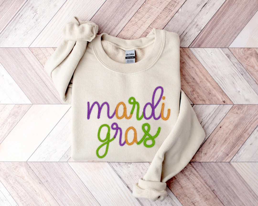 Retro Mardi Gras Sweatshirt, Mardi Gras Carnival Shirt, Women Mardi Gras Costume, New Orleans Cru... | Etsy (US)