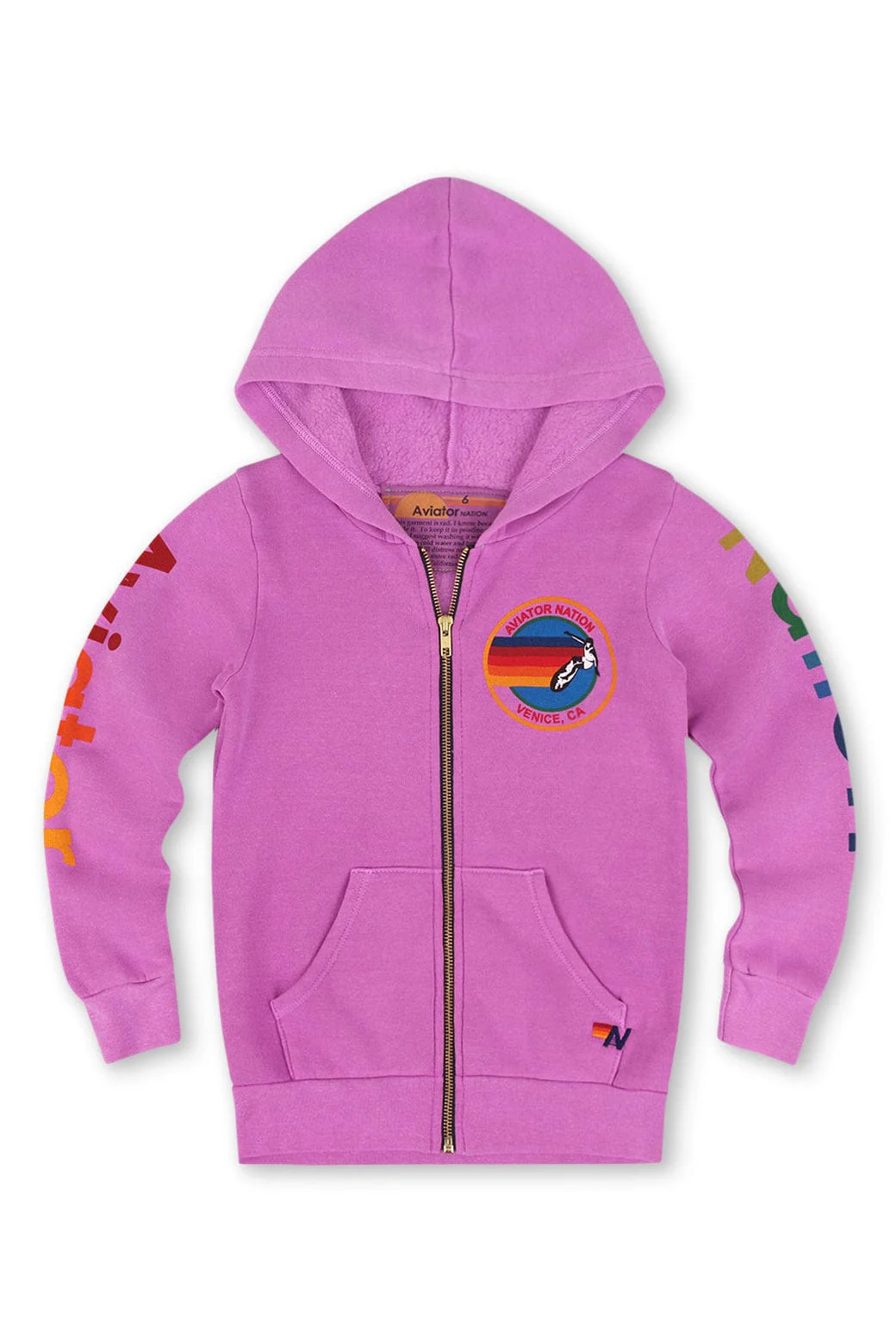 KID'S AVIATOR NATION ZIP HOODIE - NEON PURPLE | Aviator Nation