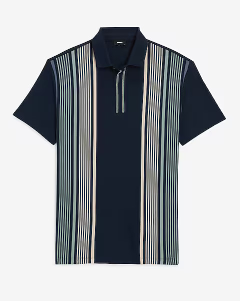 Striped Luxe Pique Polo | Express