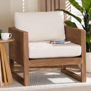 Helina Light Brown Seagrass Arm Chair | The Home Depot