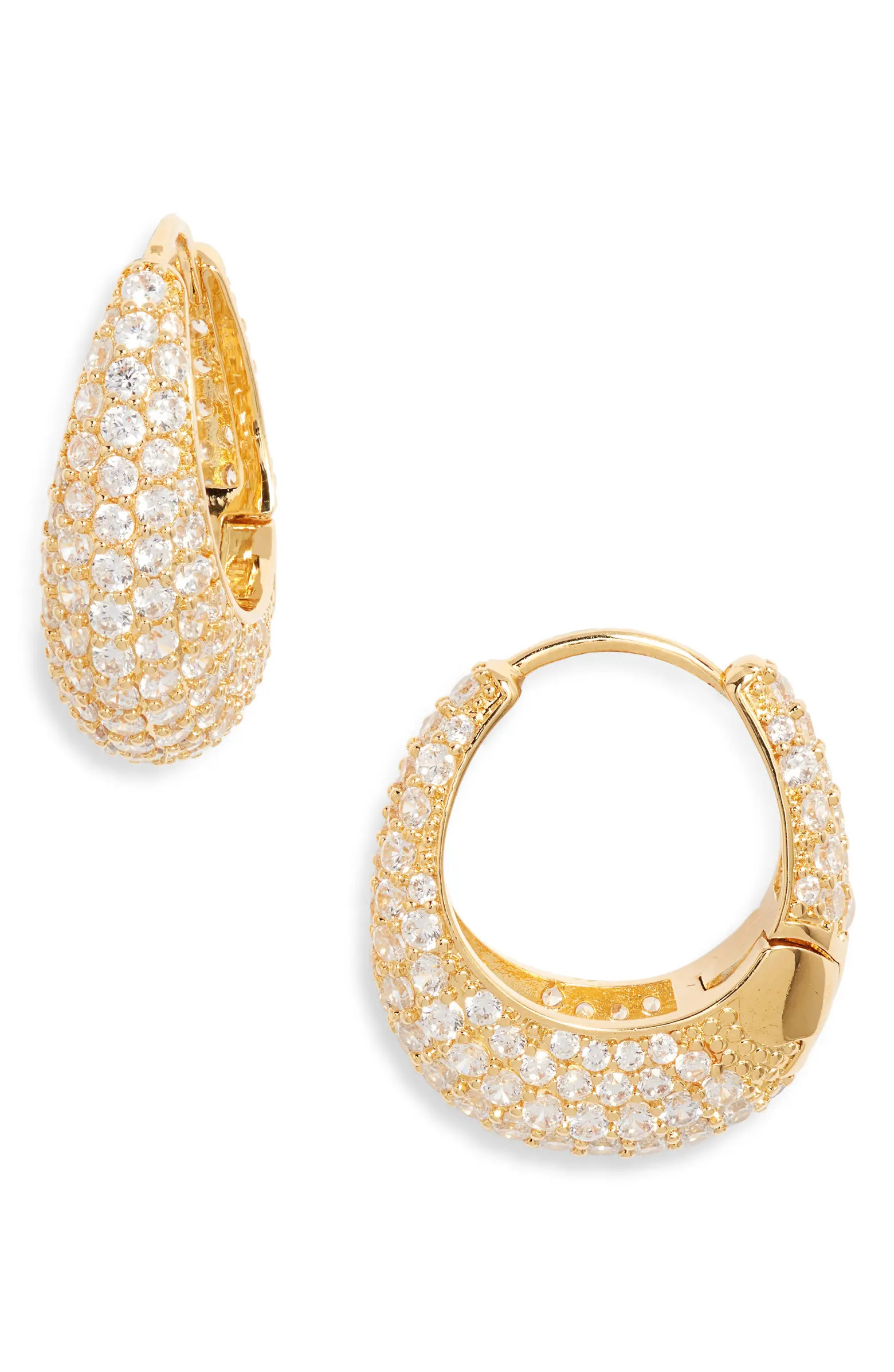 Nordstrom Cubic Zirconia Pavé Oval Hoop Earrings | Nordstrom | Nordstrom