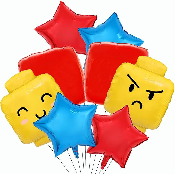 Building Block Balloons Building Blocks Themed Birthday Party Balloons Brick Themed Balloons Buil... | Amazon (US)