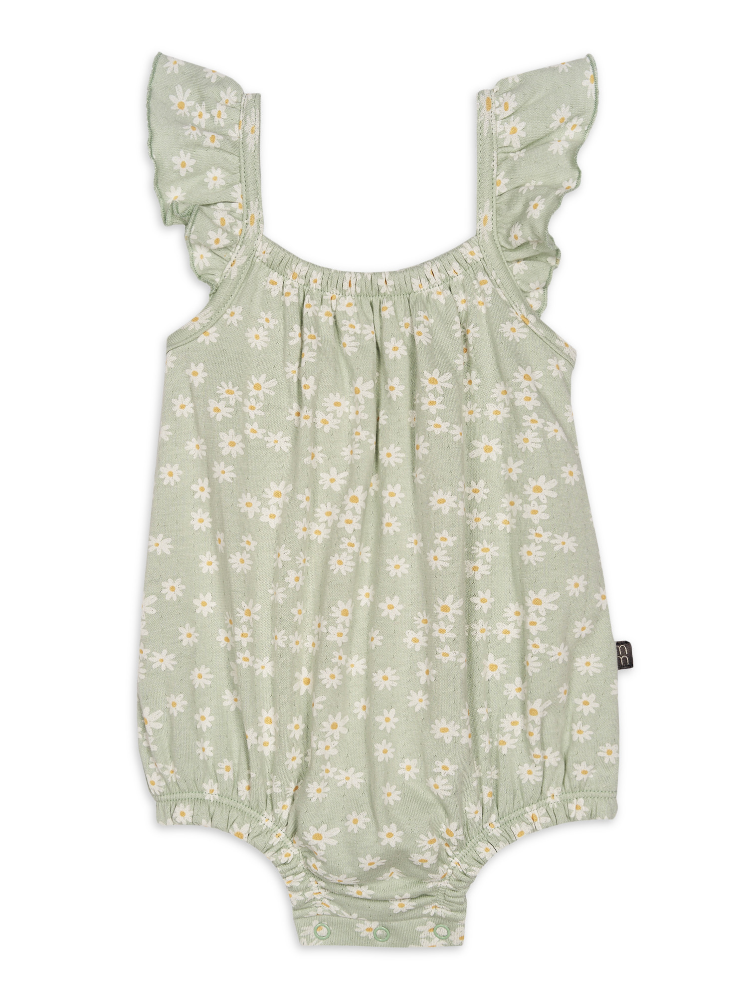 Modern Moments By Gerber Baby Girl Cotton Romper with Ruffle Straps, Sizes 0/3 Months - 24 Months | Walmart (US)