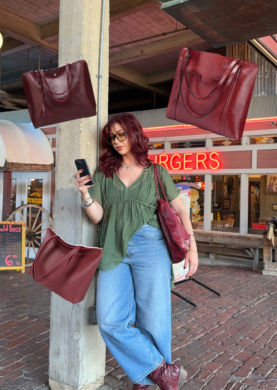 large maroon tote bags perfect for fall ❤️🍒🍒 🔎 Dark red tote bags