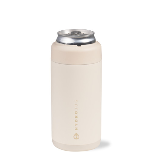 HydroJug Slim Can Cooler 12oz, Insulated Stainless Steel Cup with Screw-Top Ring & Non-Slip Rubber Base in Cream at Nordstrom | Nordstrom