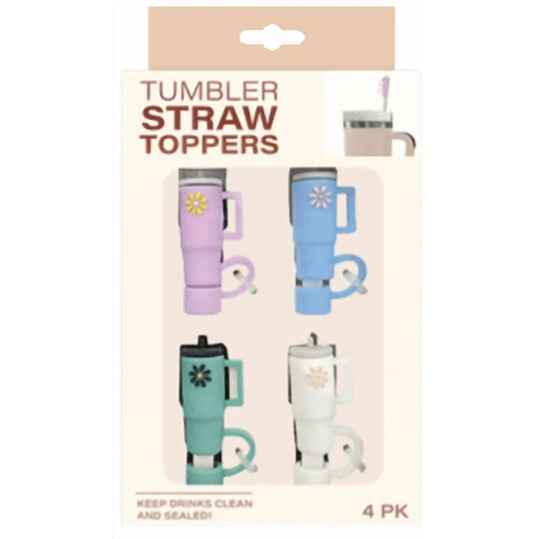 4pk Tumbler Straw Toppers | Walmart (US)