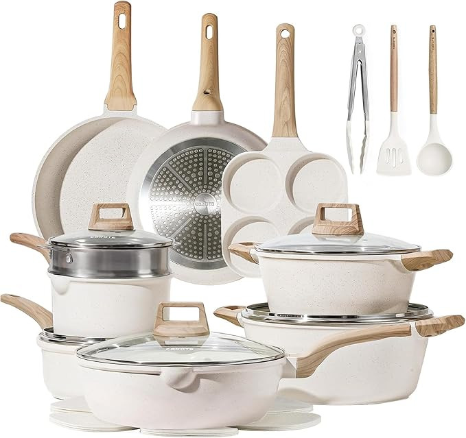 CAROTE Pots and Pans Set, Nonstick Cookware Sets, 21pcs Induction Cookware Kitchen Set Non Stick ... | Amazon (US)