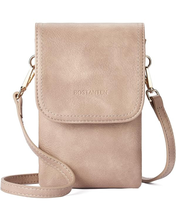 BOSTANTEN Leather Small Crossbody Bags for Women Designer Cell Phone Bag Wallet Purses Adjustable... | Amazon (US)
