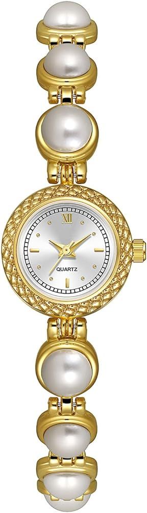Elegant Women Pearl Bracelet Watches Fashion Dress Quartz Watch Ladies Gift Watches | Amazon (US)