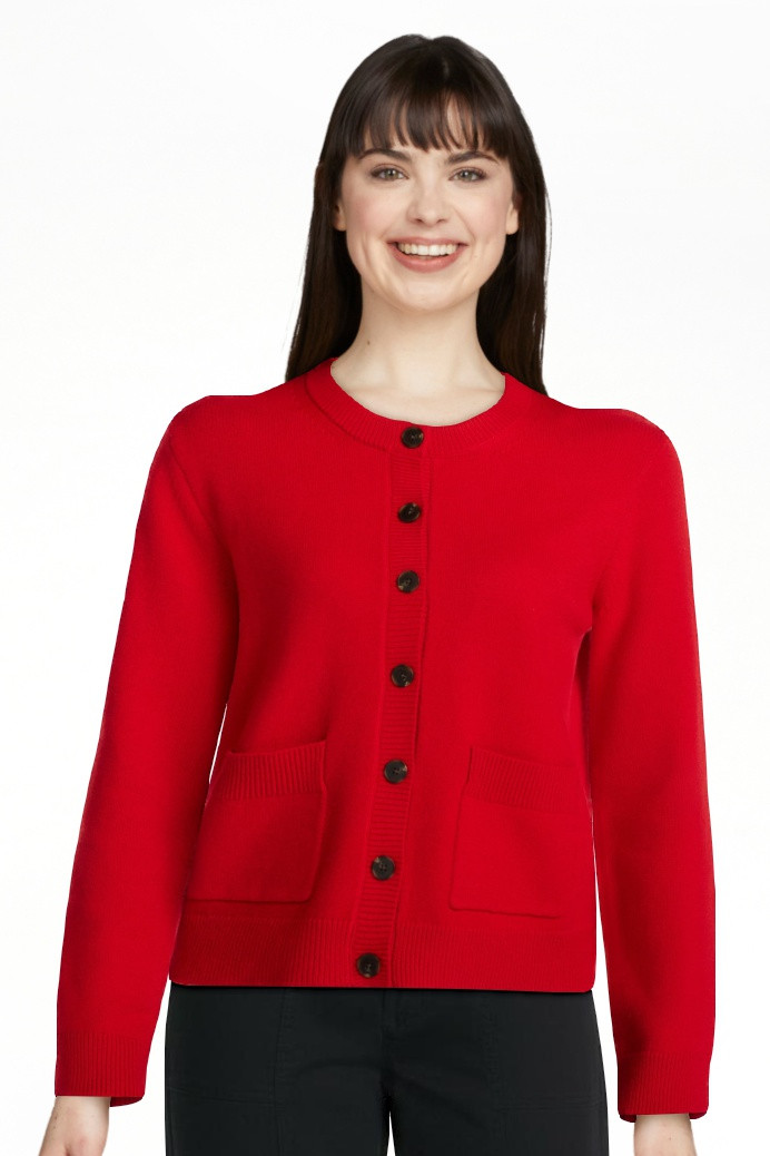 Scenario Women's Crewneck Cardigan with Patch Pockets, Lightweight, Sizes XS-XXXL | Walmart (US)