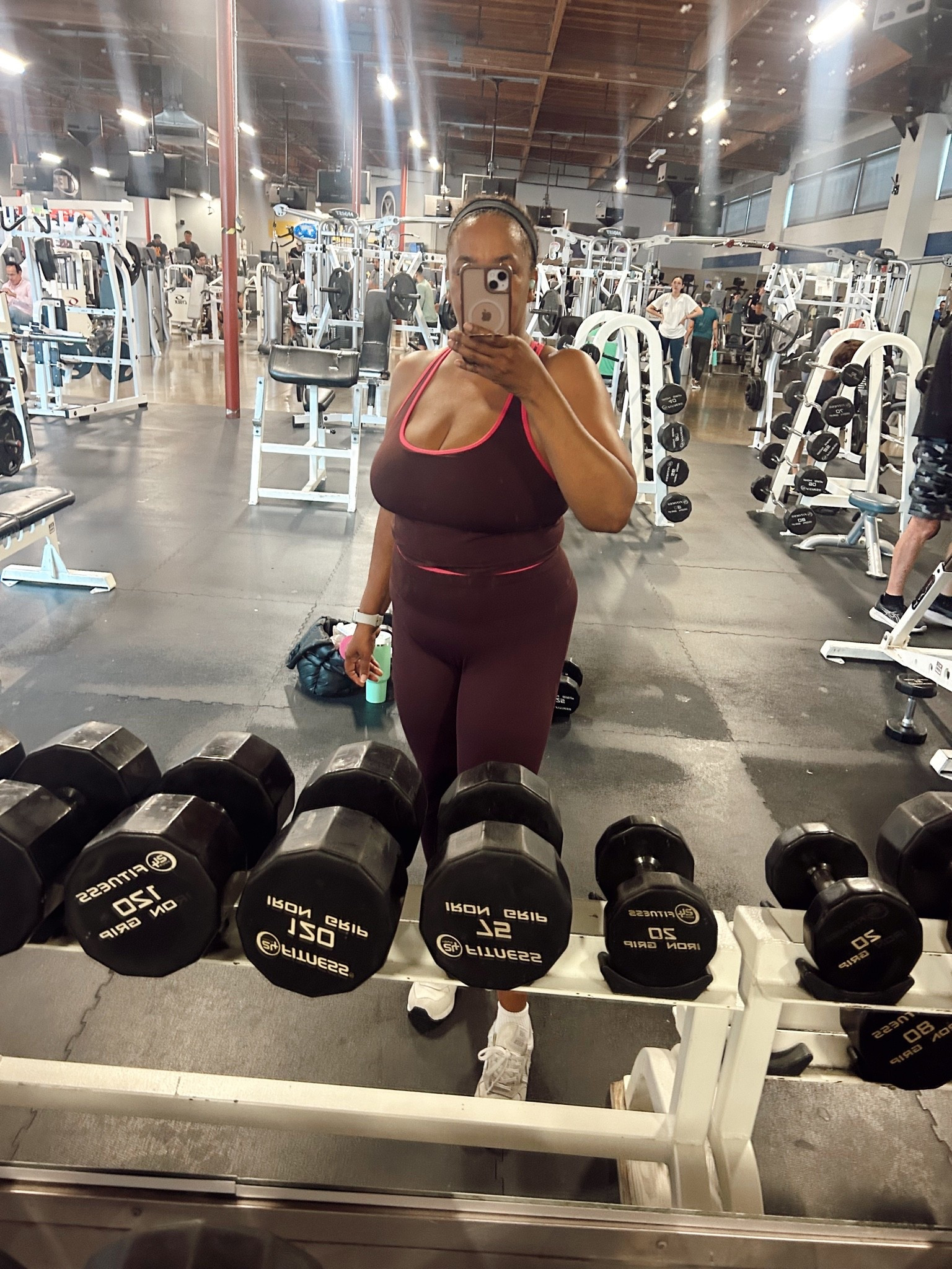 Checking in 💪🏾✌🏾! Have you worked out today ladies? Let’s go! Size xl in top and bottom

#LTKMidsize #LTKOver40 #LTKActive