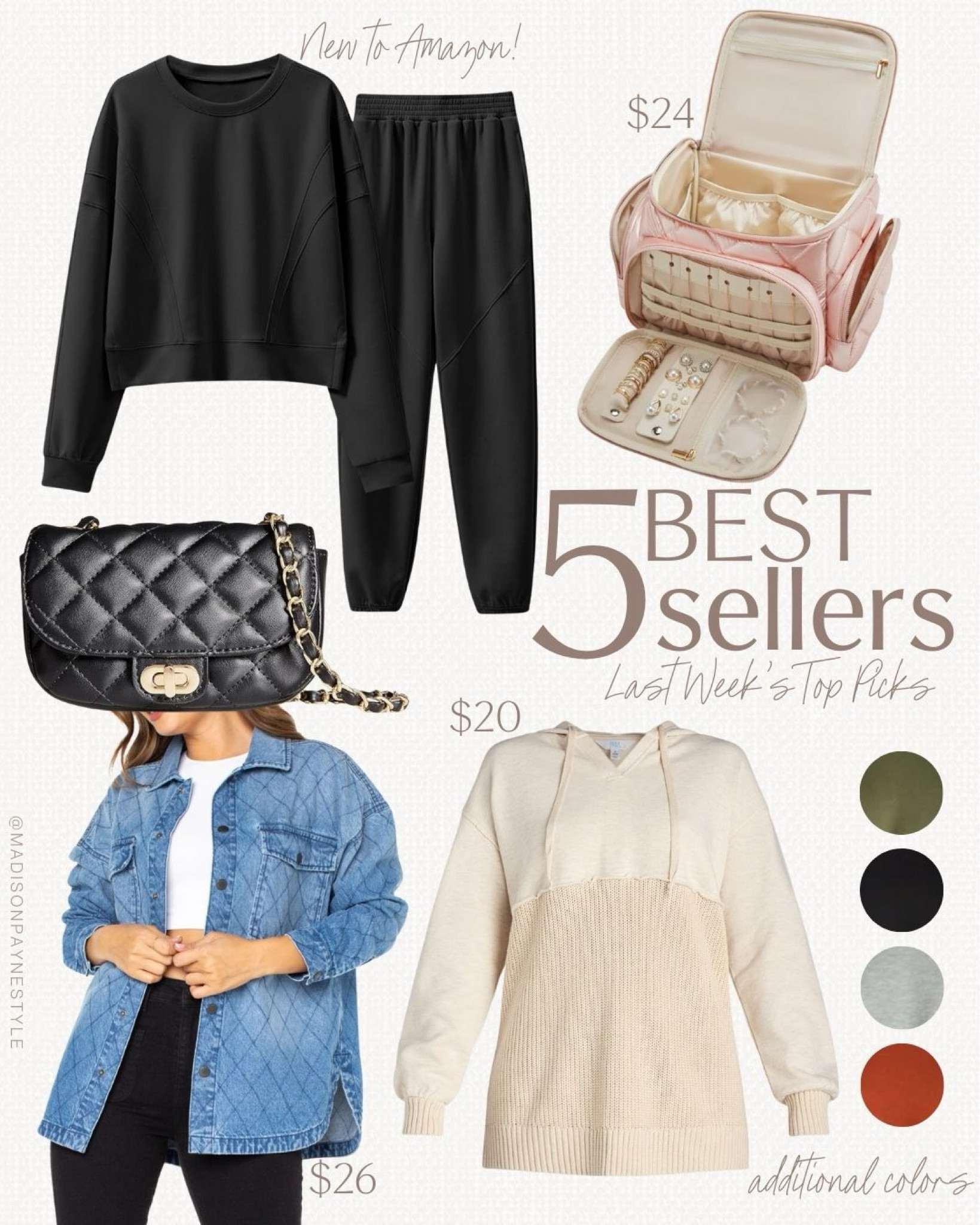 Last week’s best sellers include a 2-piece set new to Amazon, a toiletry bag that doubles as a jewelry organizer, a quilted crossbody, a $26 denim shacket that you can wear now, and wear later, and a mixed media hoodie that comes in great colors for fall 🍁

Best sellers, Walmart, Amazon, Amazon 2 piece set, Amazon toiletry bag, travel, Amazon travel, Bagsmart, Amazon crossbody, denim shacket, Walmart shacket, Walmart hoodie, Walmart fashion, Madison Payne 

#LTKSeasonal #LTKFindsUnder50 #LTKStyleTip