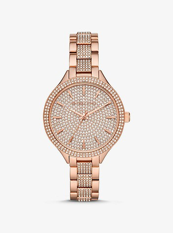 Pavé Rose Gold-Tone Watch | Michael Kors US