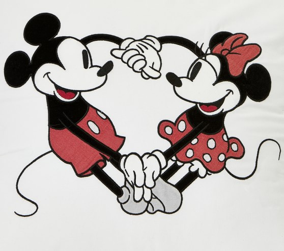 Disney Mickey Mouse and Minnie Mouse Valentine's Pillow | Pottery Barn Kids
