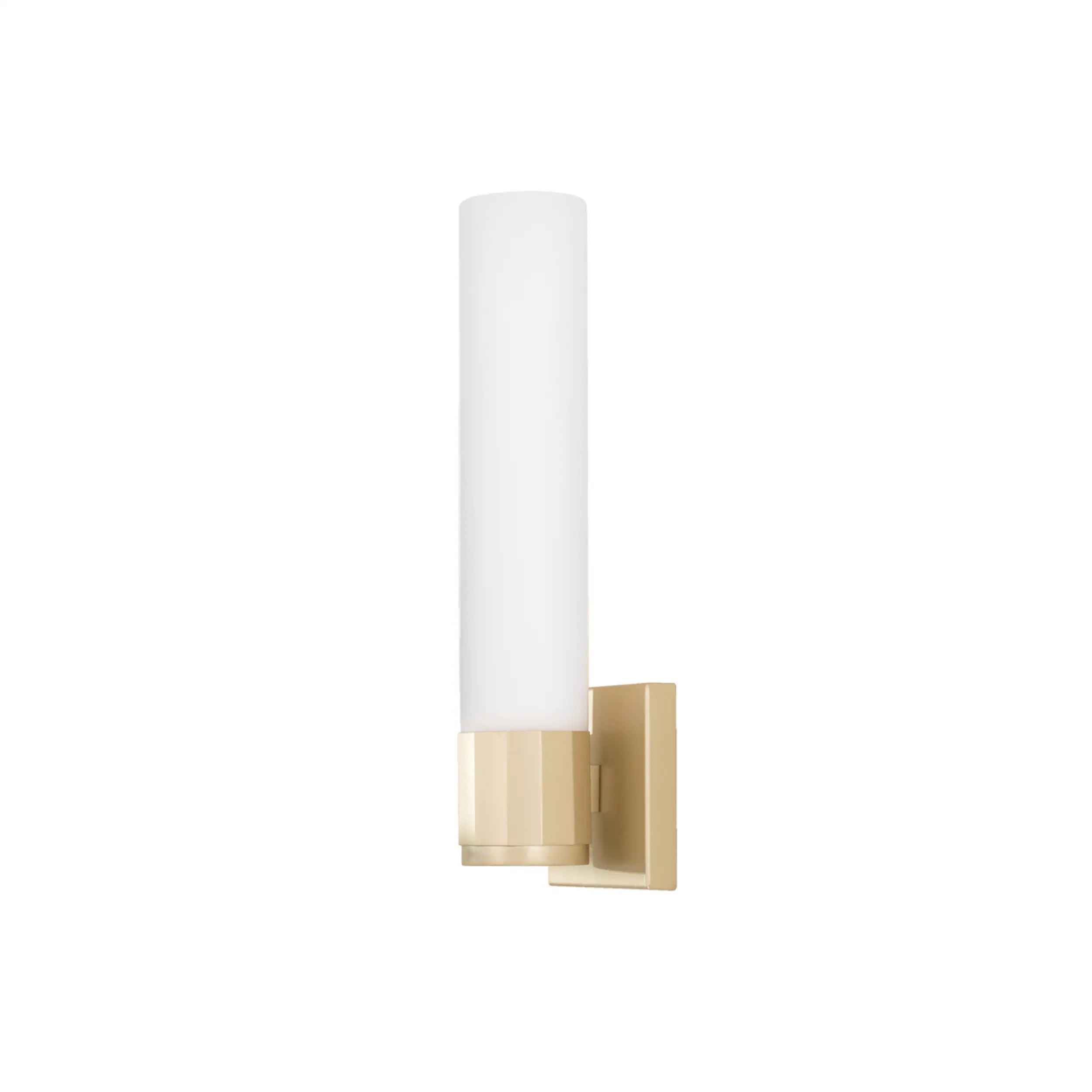 Sutton 1-light Soft Gold Wall Sconce w/ Soft White Glass | Bed Bath & Beyond