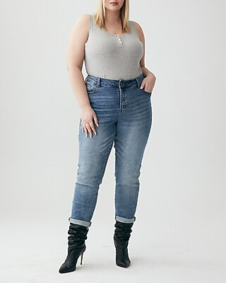 Molly & Isadora Plus Size High Waisted Acela Boyfriend Jeans | Express
