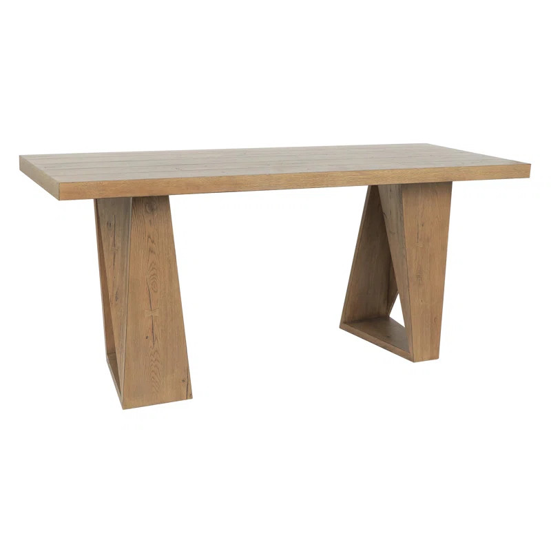 Arleth 82" Reclaimed Oak  Counter Bar Table In Natural | Wayfair North America