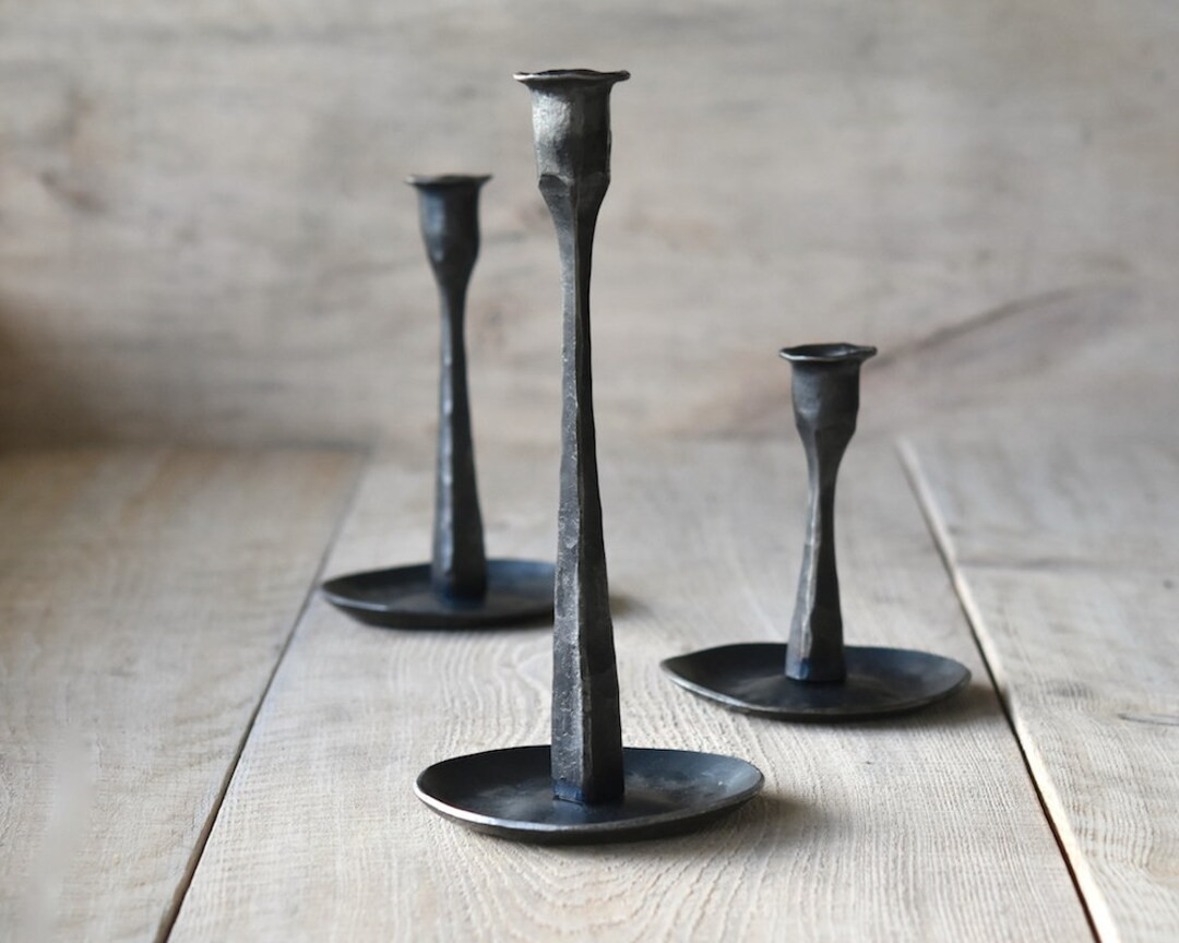 THREE CANDLESTICKS with or without personalization iron candlesticks wabi sabi iron anniversary 6... | Etsy (CAD)