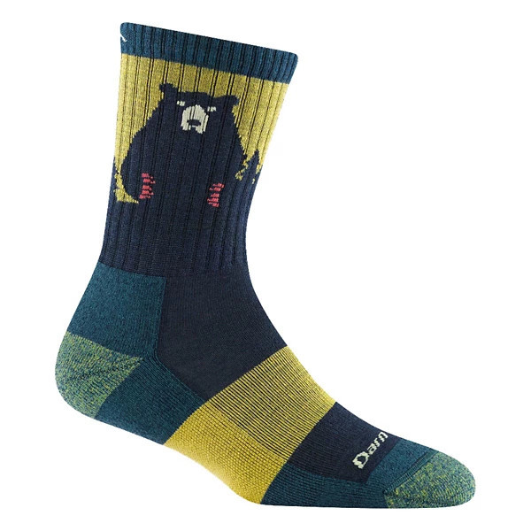 Women's Darn Tough Bear Town Lightweight Cushioned Micro Crew Hiking Socks Small Dark Teal Singles | Scheels
