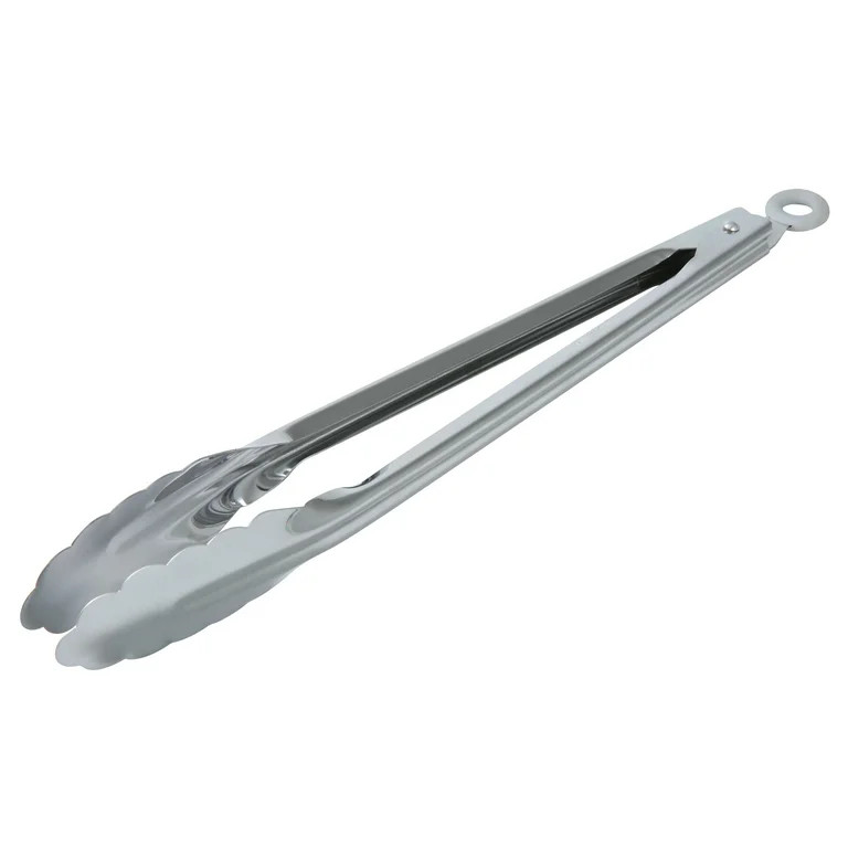 Mainstays 12" Stainless Steel Locking Cooking Tongs Silver | Walmart (US)
