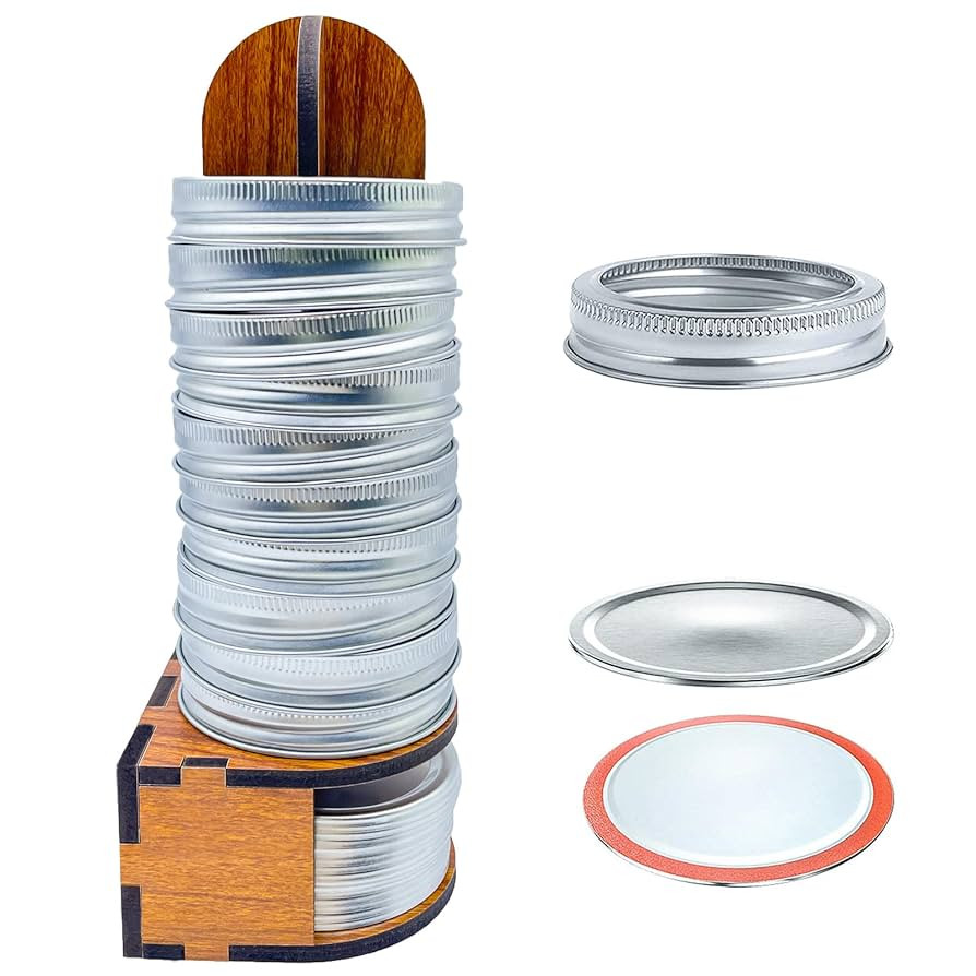 Mason Jar Lid Organizer, Mason Jar Lid Storage, Wood Canning Lid Rack Holder for Storing Mason Ja... | Amazon (US)