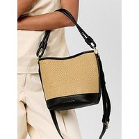 Katie Loxton Riviera Raffia Bucket Bag In Black | Very (UK)
