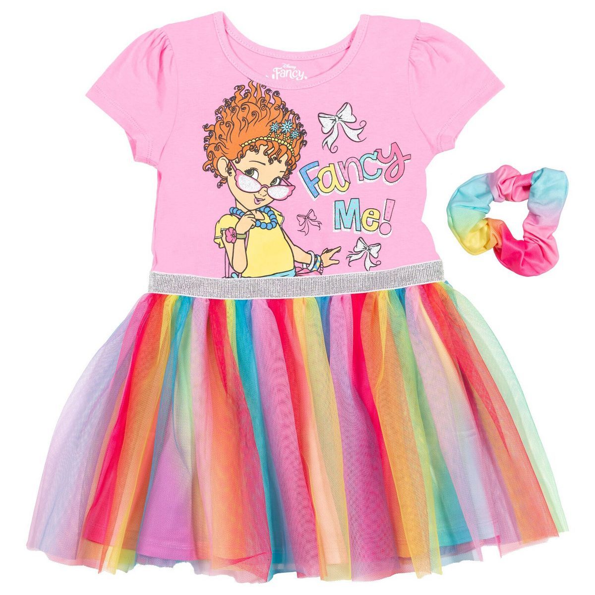 Disney Fancy Nancy Short Sleeve Tutu Dress Scrunchy Set Pink | Target