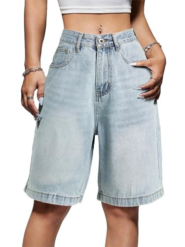 EMMIOL Women Jorts Shorts Wide Leg Baggy Jeans Mid-Low Waist Y2K Vintage Streetwear Denim Shorts | Amazon (US)