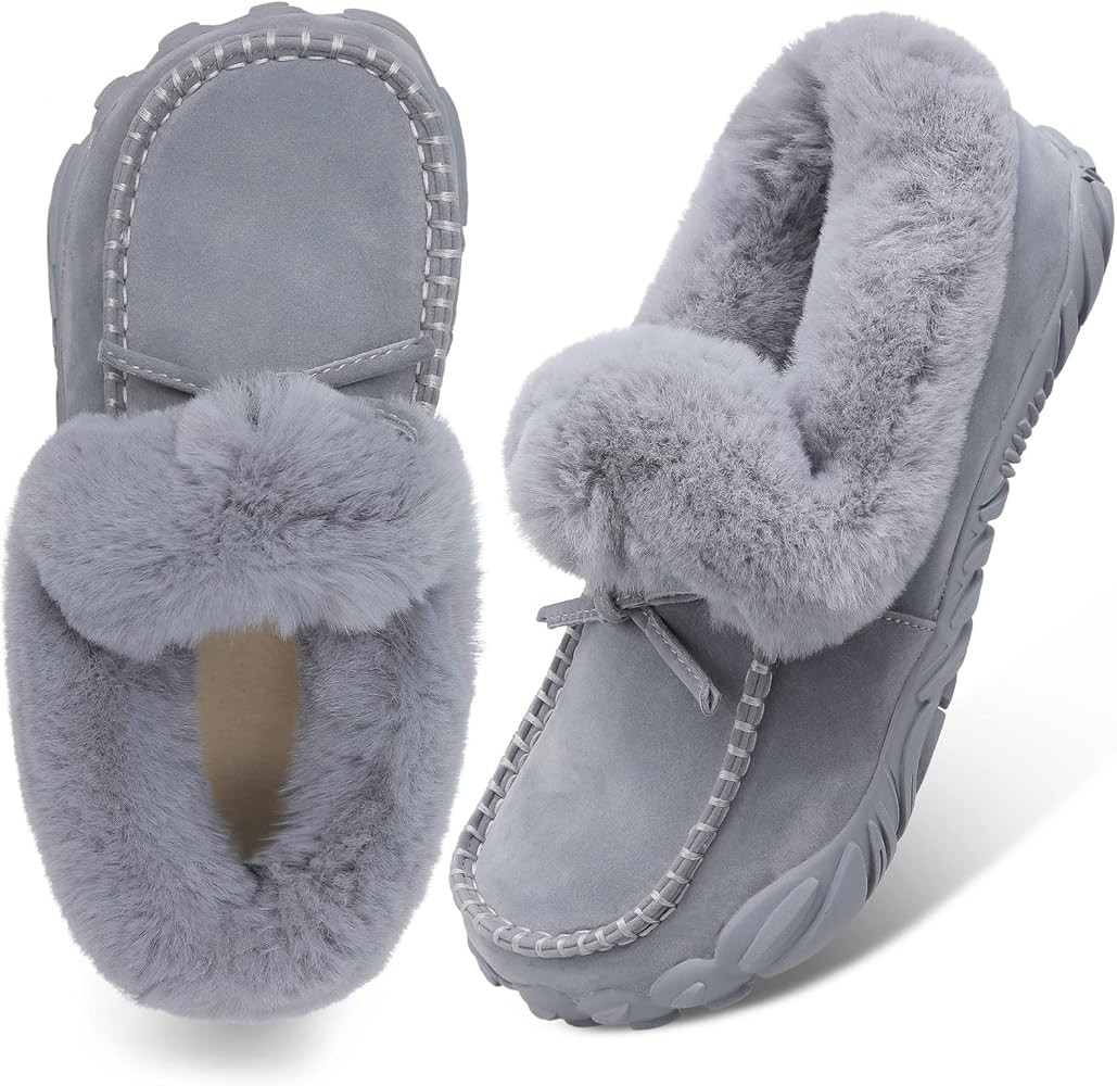 BARERUN Womens Moccasin Snow Boots Warm Winter Boots Ankle Boots for Women Outdoor Fur Lined Womens Shoes Slippers | Amazon (US)